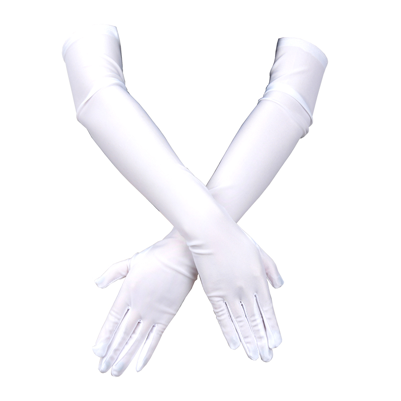 Guantes largos para mujer, protección del codo y los dedos, ópera, de noche, disfraz de graduación, accesorios de para adultos, mitones negros transpirables