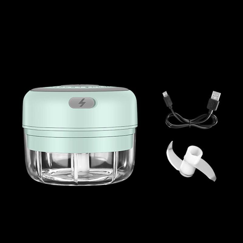 Elektrische Keuken Chopper Knoflook Stamper Vleesmolen Mini Voedsel Knoflook Groente Chili Chopper Crusher Oplaadbare Keukenmachine: Green 100ML
