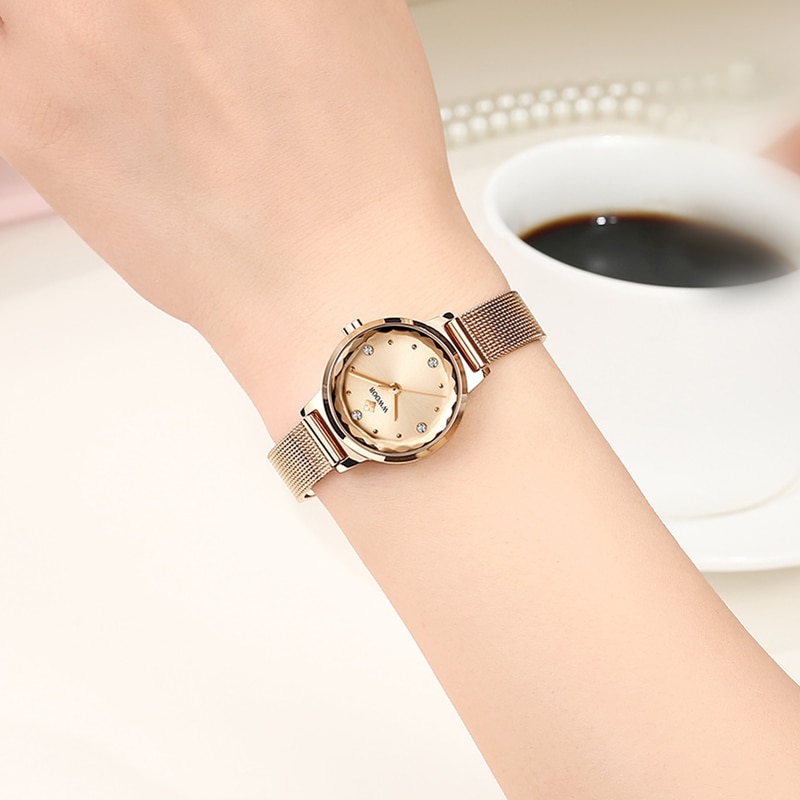 Armbinde Uhren Frauen Luxus WWOOR oben Wasserdichte Stahl Gurt Kristall Damen Handgelenk Uhren Relogio Feminino