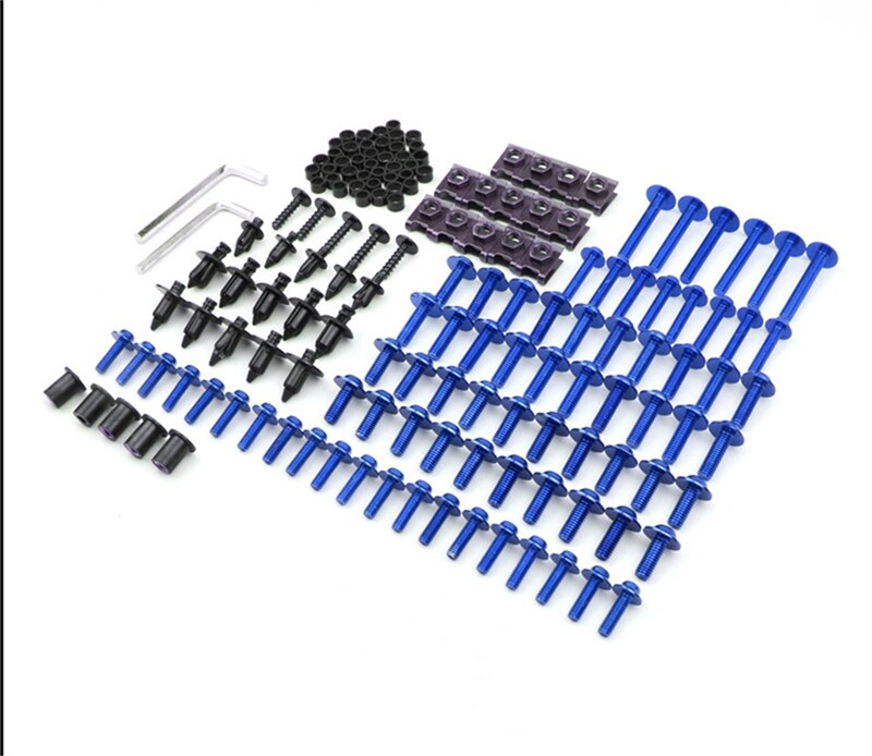 Kit de boulons de carénage, attaches à vis pour Kawasaki ZX7R ZX9R ZX12R: blue