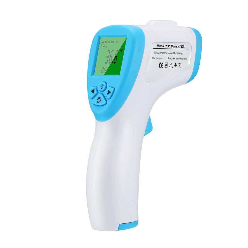 Pande krop berøringsfrit termometer digitalt infrarødt hygrometer termometer baby infrarød feber øretermometer: Grøn