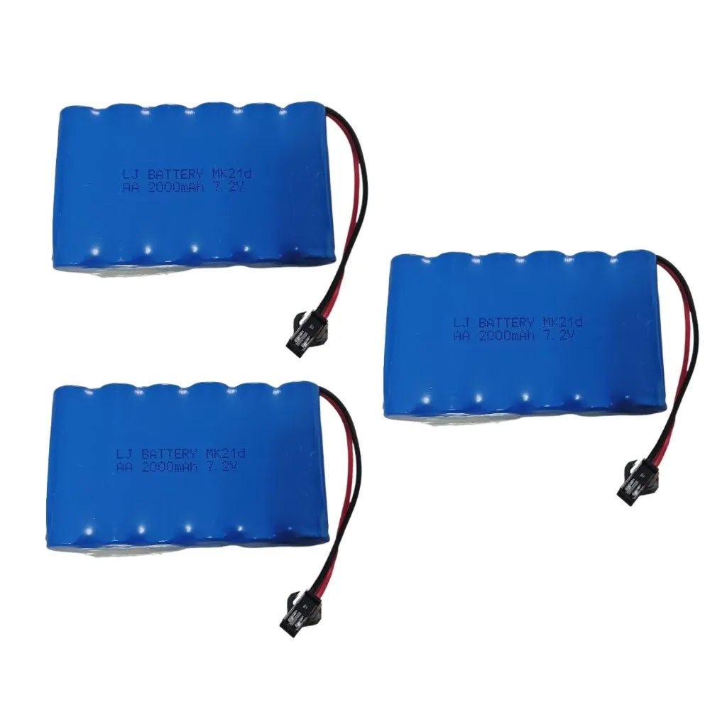 Paquete de batería AA MK21d de 7,2 V y 2000mAh para coches RC, camiones, juguetes RC, coches, tanques, Robots, piezas, baterías recargables MK21d de 7,2 V, enchufe SM: Borgoña