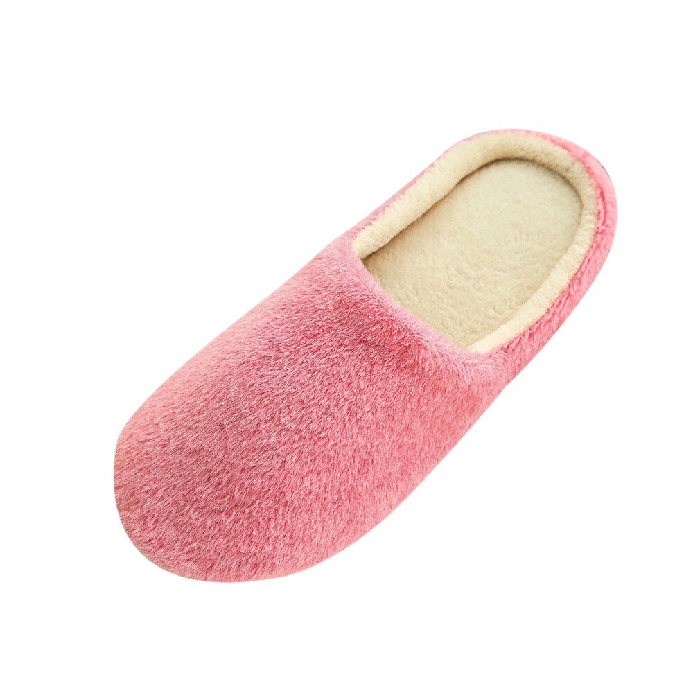 Damskor vintertofflor varmt hem plysch mjuka tofflor inomhus halkskydd vintergolv sovrumsskor chaussures  #25: Rosa / 38-39