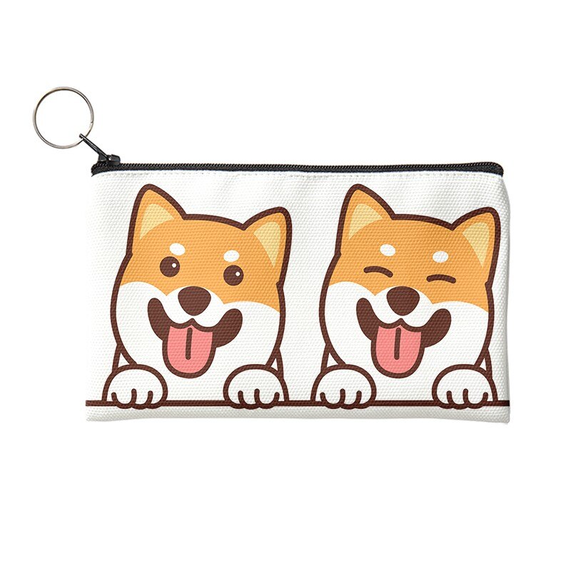 Nuovo portamonete Unisex semplice con stampa solida e simpatico cane con cerniera Lady Girls portafoglio portatile borsa piccola in tela per regali da ragazza