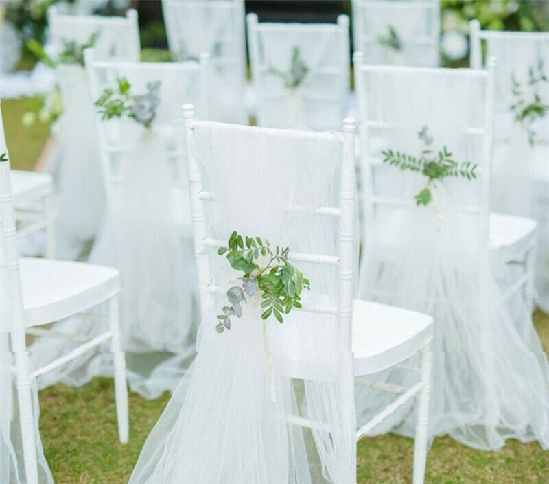 CNFQ Organza sjerpen, stoelstrikken, doop, feest, verjaardag, bruiloft, decoratie, lavendel, 50 stuks