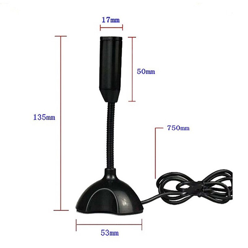 1Pc USB Stand Mini Desktop Studio Speech Microphone MIC For PC Notebook Laptop For Chatting Singing Video Games Recording Mic
