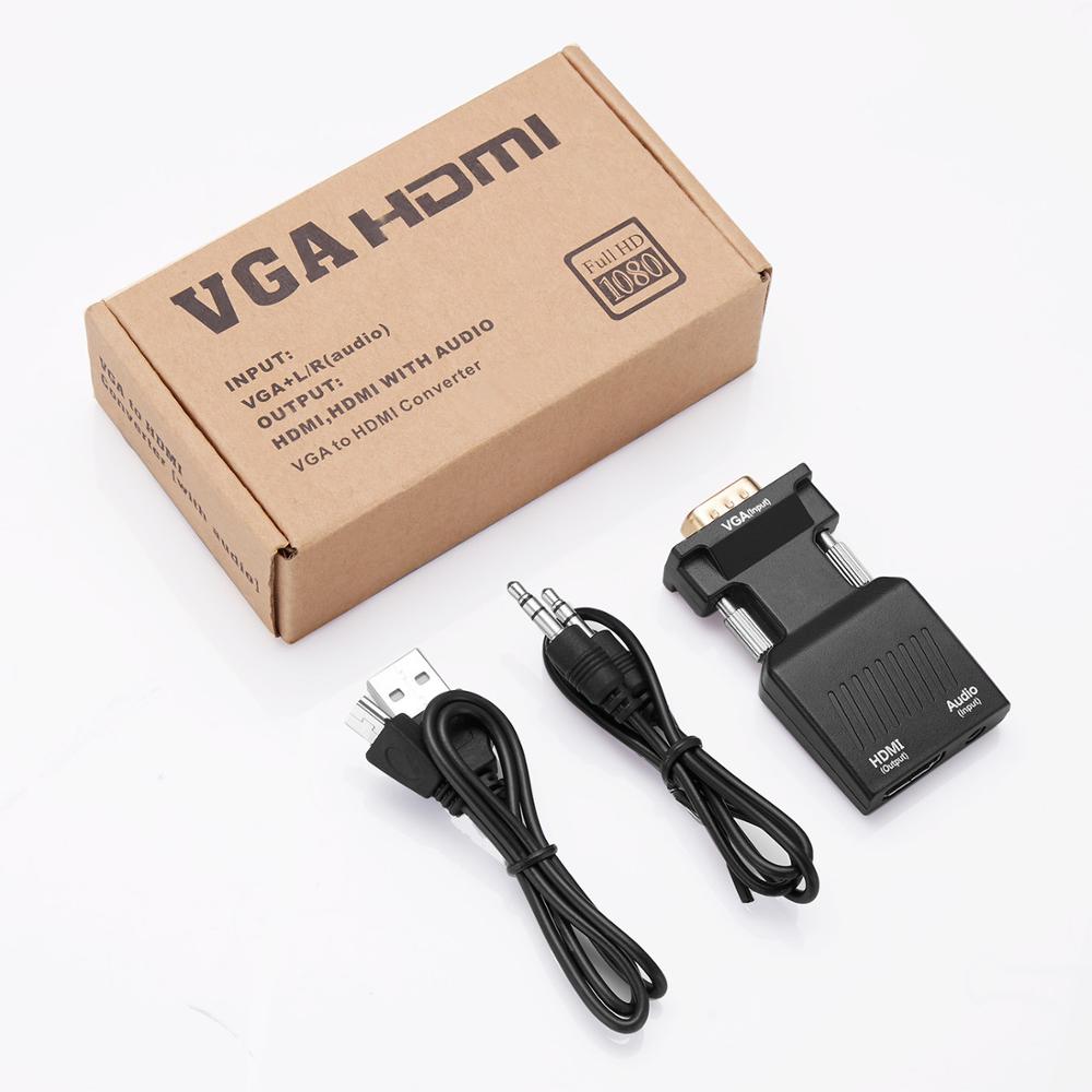 VGA Adapter Male To Female Converter Adapter 1080P Digital to Analog Video Audio For PC Laptop Tablet