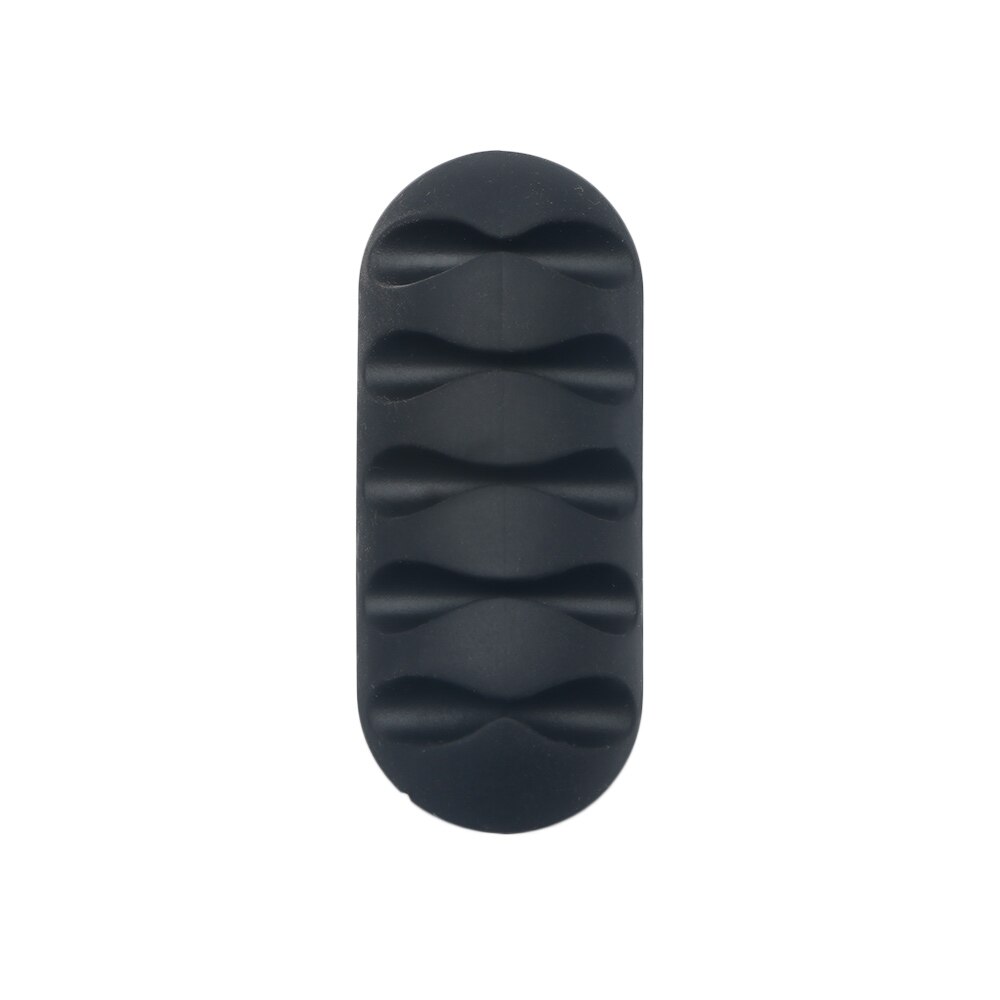 5 åbninger opruller kabelholder klip gummi desktop telefon øretelefon kabel opruller oplader organisator kabel holder øretelefon fikseringsklemmer: Sort