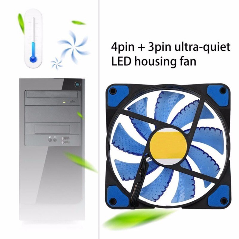 120mm Dynamic LED Ultra Silent Computer PC Case Cooling Fan Chassis Fans 3 / 4Pin Plug Fans Cooler