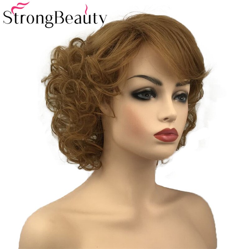 StrongBeauty Short Curly Synthetic Wigs Heat Resistant Hair Women Wig