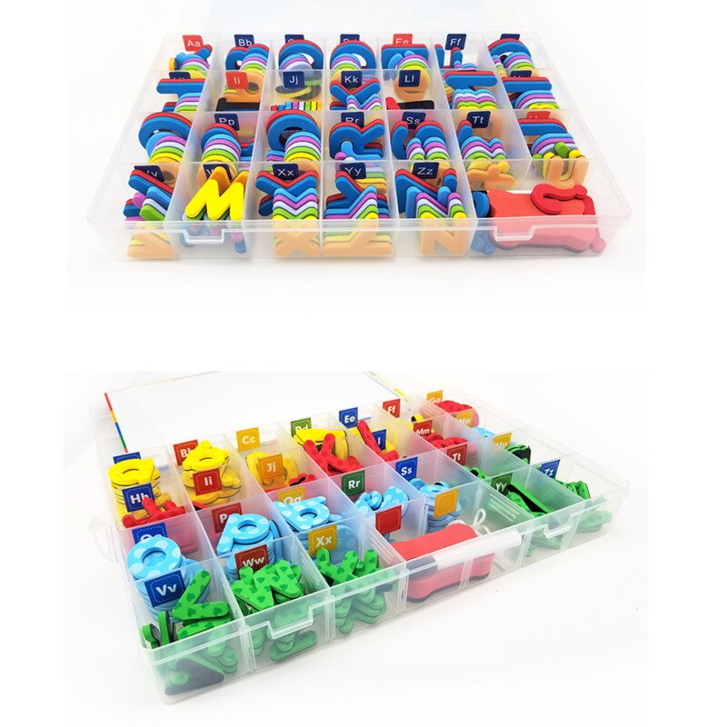 Magnetic Letters 208 Pcs Uppercase Lowercase Foam Alphabet ABC Magnets Refrigerator Educational Spelling Learning Toy