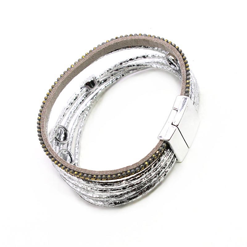 D &Ampere; D mehrschichtig Leder Armbinde Für Frauen wickeln Metall Reize modisch Schmuck Femme Zubehör Schmuck