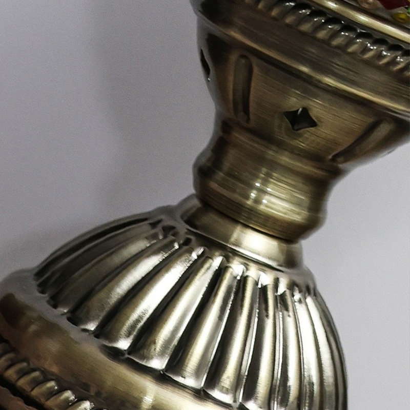 Nyeste tyrkiske mosaik bordlampe vintage art deco håndlavet lamparas de mesa kugle glas romantisk sengelampe led natlampe