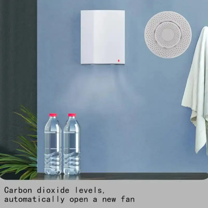 Tuya Zigbee/WiFi Sensor de del aire caja de aire inteligente medidor de CO2 formaldehído VOC Sensor de temperatura y humedad a través de Alexa Google Home
