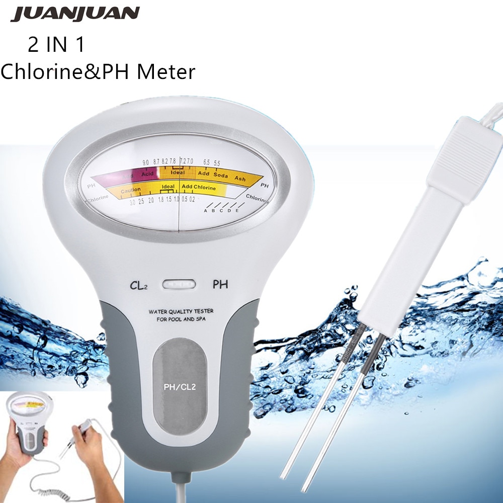 PC-101 Chloor Tester Ph Meter Chloor Ph 2 In 1 Meter CL2 Tester Water Monitor Analyze Tool 40% Off