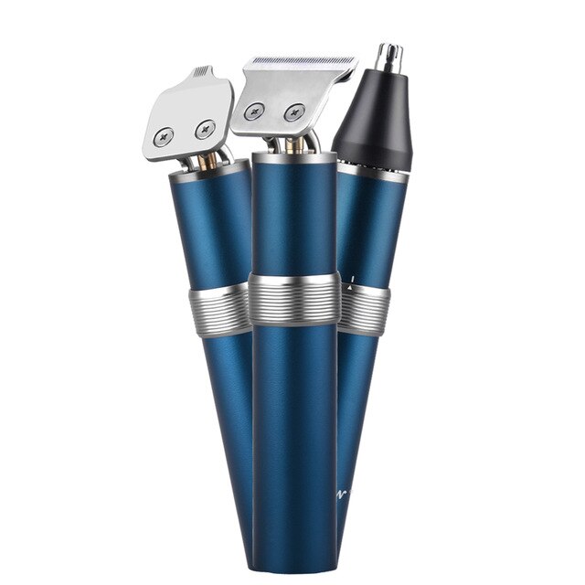 3 In 1 Barber Hair Trimmer Men Beard Electric Clippers Shaving Nose Ear Hair Remover Beard Rechargeable Hair Cutting Machine: Blue