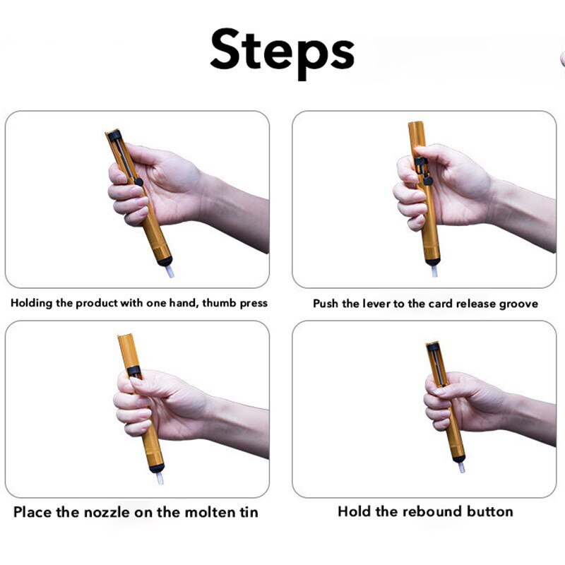 Electrician All aluminum Suction Device Desoldering Pump Black/Blue/Gold Remover Suction Removal Device Hand Welding Tools