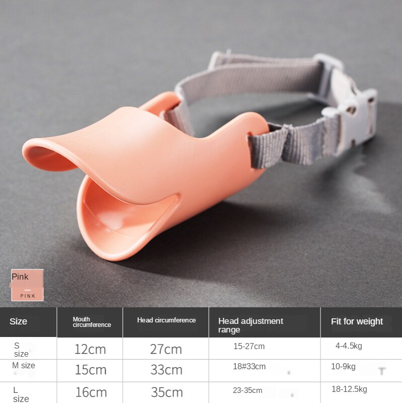 Dog Muzzle Anti-biting, Anti-calling, Anti-eating Teddy Mouthpiece Bark Stopper Pet Mask Pomeranian Corgi Dog Supplies: Pink / M