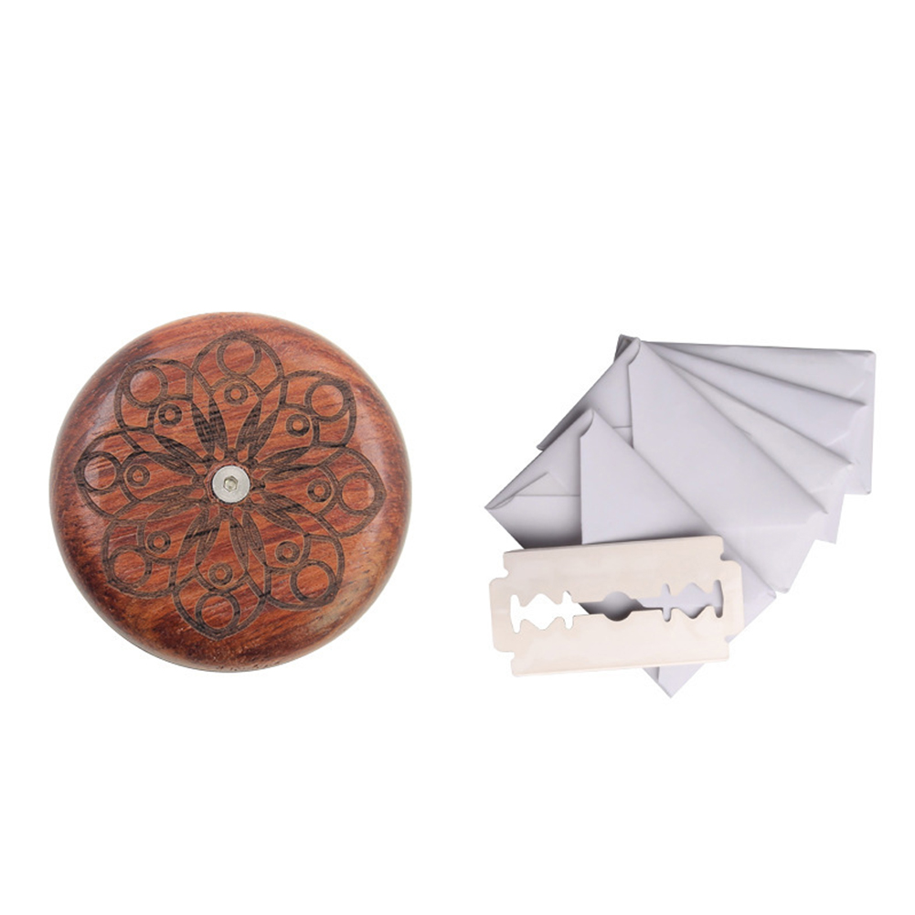 Wooden Bread Knife Razor Cutter with Storage Bag Round Bread Lame Dough Scoring Slashing Tool for DIY Sourdough Bread: Chocolate