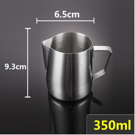 Milk Frothing Pitcher Stainless Steel, Rainbow Color Custom Coffee Mugs, Milk Steaming Frother for Espresso Machines: siver 350ml