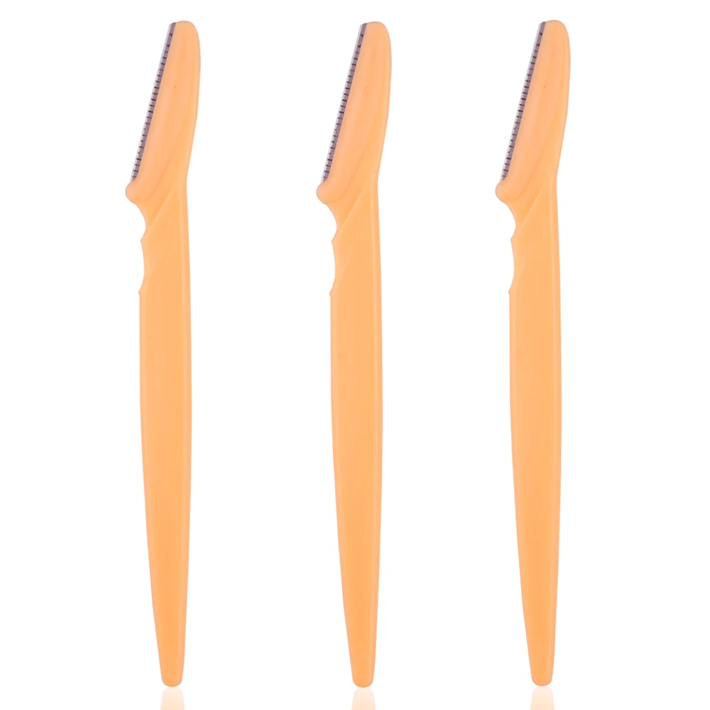 3/10Pcs Eyebrow Trimmer Blade Shaver Portable Face Razor Eye Brow Epilation Hair Removal Cutters Safety Razor Woman Makeup: Orange