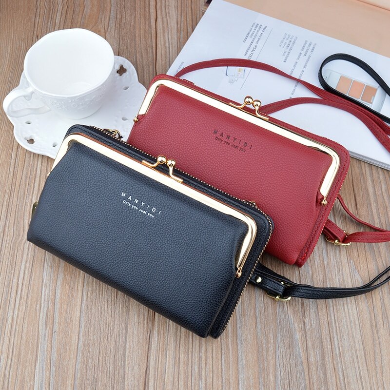 Dames portemonnee merk mobiele telefoon portemonnee grote kaarthouders portemonnee handtas portemonnee clutch messenger schouderbanden tas crossbody