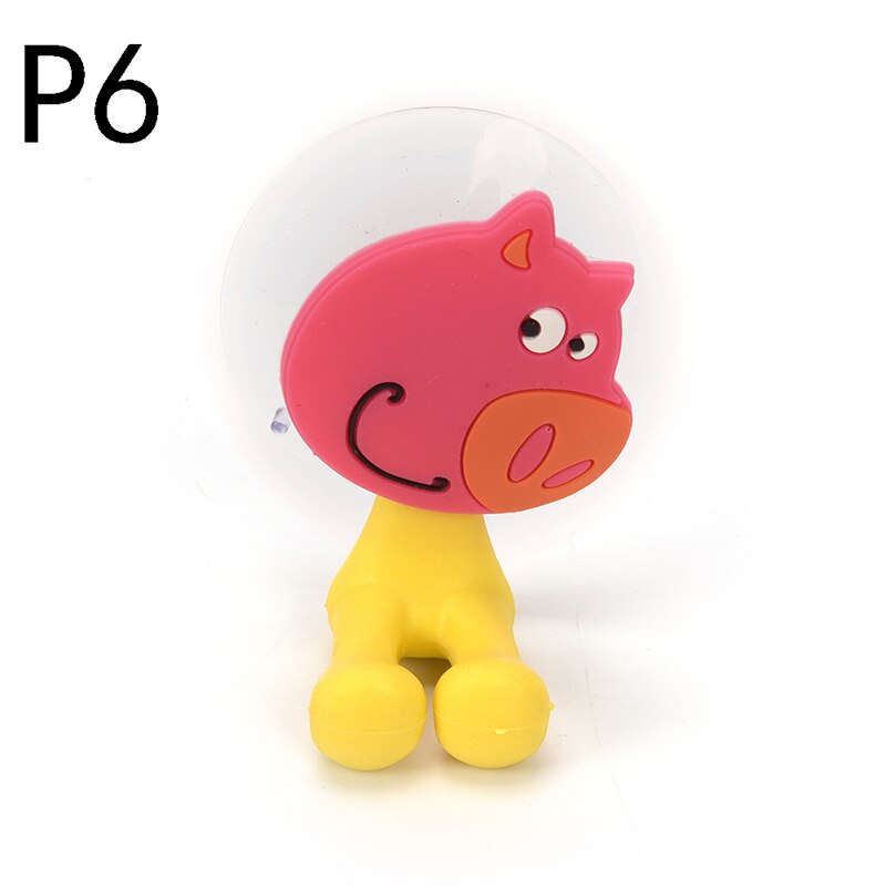 24 colors Wall Suction Holder Tool Animal Cute Cartoon Suction Cup Toothbrush Holder Bathroom Accessories Set: P6