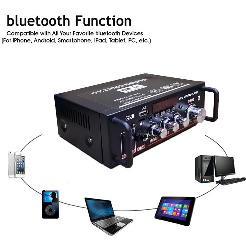 220V 600W Thuis Versterkers Hifi Subwoofer Home Theater Sound System Audio Auto Versterkers Fm Tf Aux MP3 Speler afstandsbediening