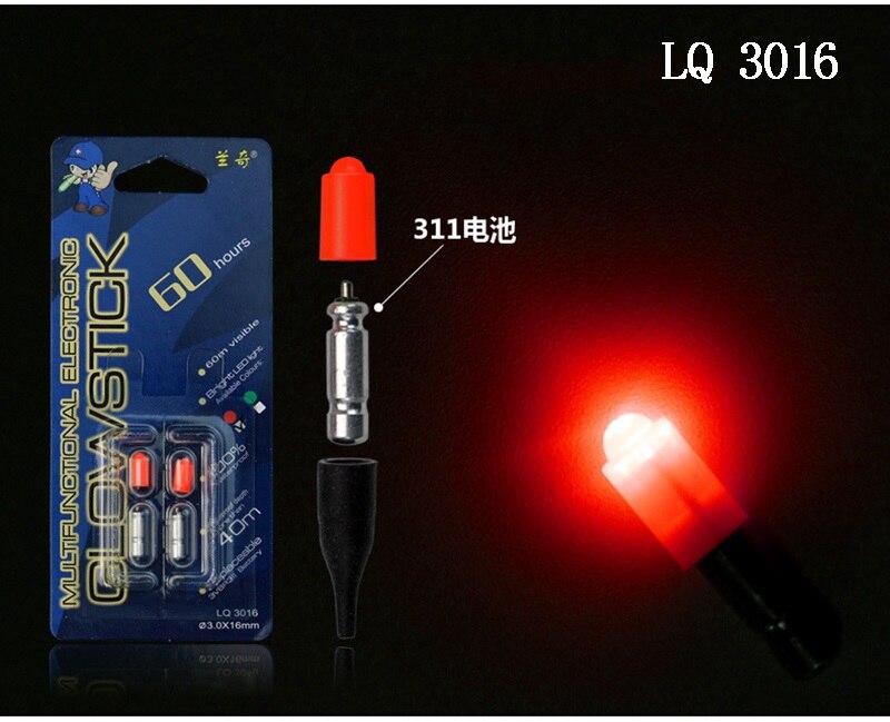 10pc/20pc elektroniske lyspinner med  cr311 natt fiskelys vanntett samleglødelampe lightstick tackle tilbehør  j359: Lq3016 røde 10 stk