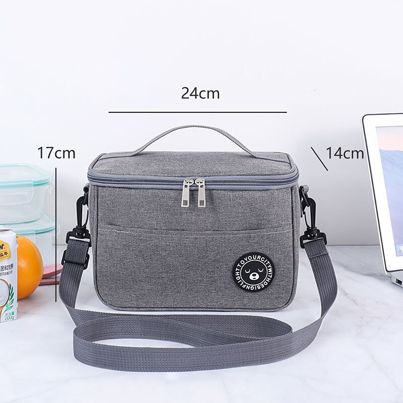 Portable Cooler Bag Folding Insulation Picnic Ice Pack For Food Thermal Drink Carrier Insulated Lunch Box S/M/L: Gray-Small