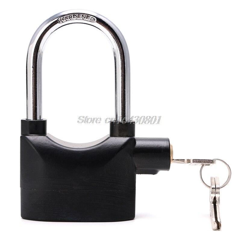 Waterproof Siren Alarm Padlock Alarm Lock for Motorcycle Bike Bicycle Perfect Security with 110dB Alarm Pad locks Long Style BK