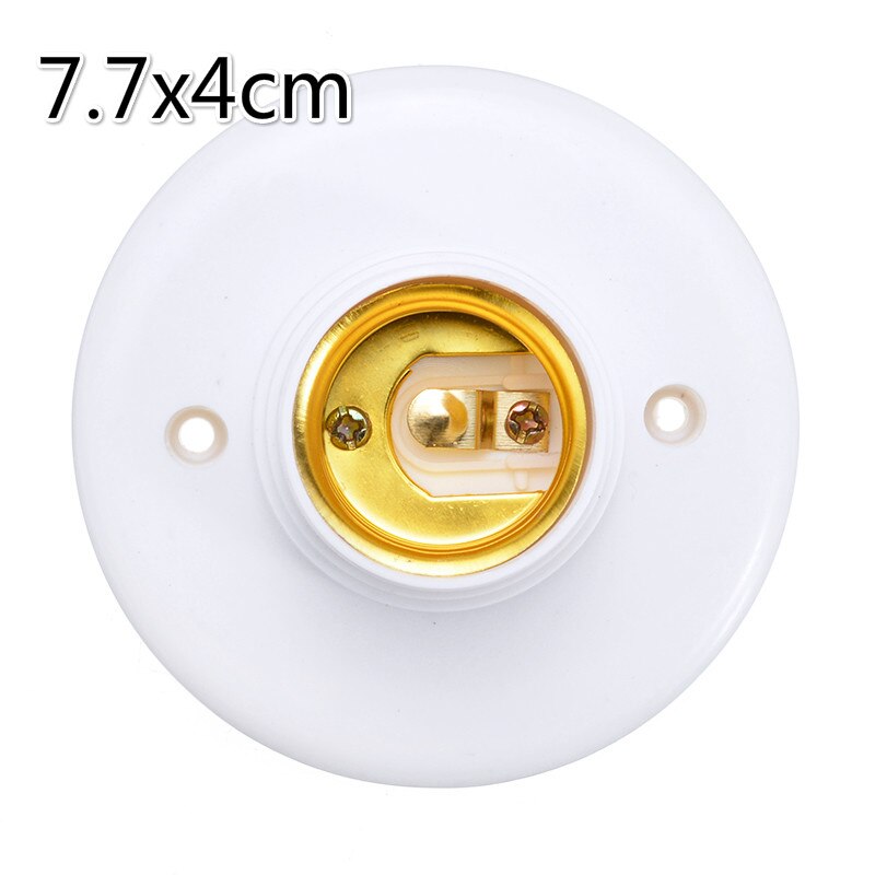 1Pcs E27 Plastic Screw Lamp Base Round Lampholder Light Bulb Socket Holder Adapter 7.7x4cm