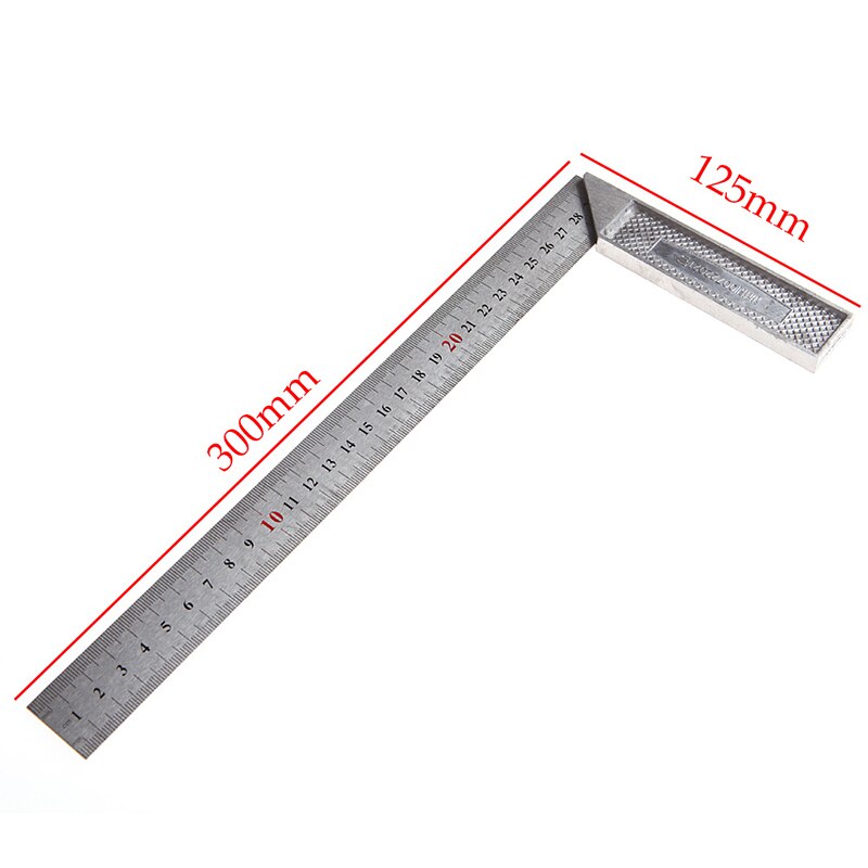 Roestvrij Staal Rechte Meetlat Tool Hoek Vierkante Heerser 0-12 inch 30cm MAR25_15