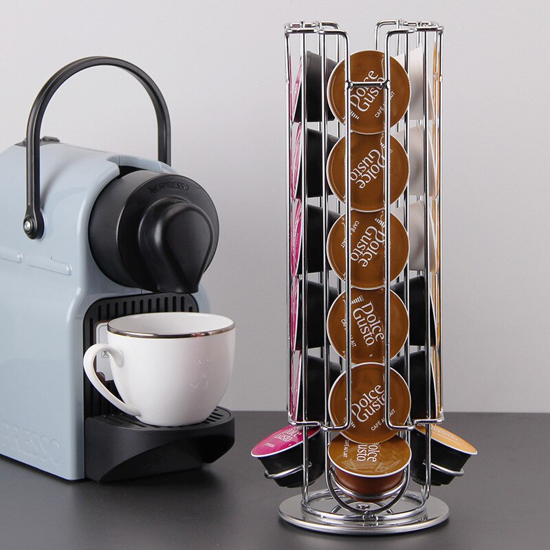 Dolce Gusto Koffie Capsule Rack Houder Organizer Voor 24/32 Pods 360 Draaibare Standaard Koffie Station Voor Keuken Of Kantoor