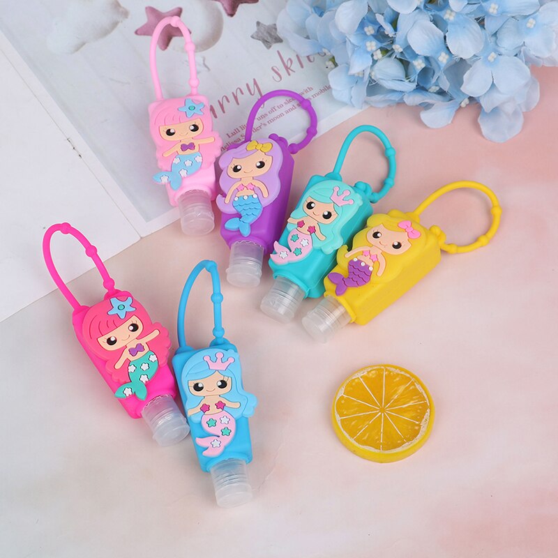 Antibacterial, de sirena, baño, Baby Shower, Sirena de silicona, desinfectante de manos, soporte para botella, decoraciones para de cumpleaños, recuerdos
