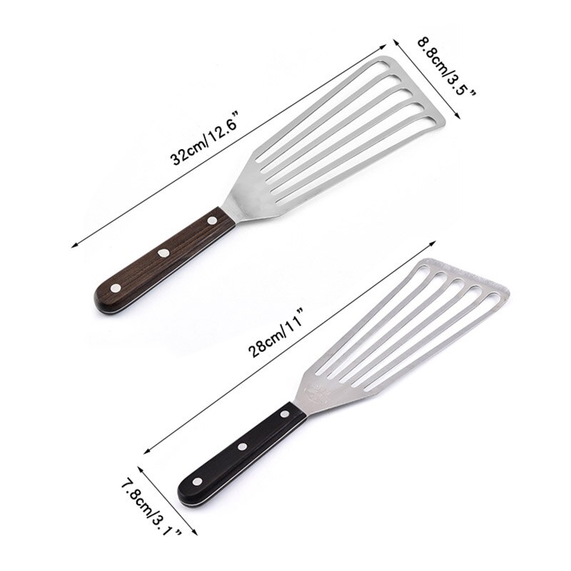 Fish Spatula Stainless Steel Slotted Turner Kitchen Metal Slotted Spatula with Wooden Handle kitchen accessories cooking tools