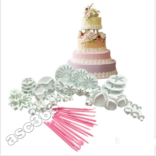 47 stk konditorkuttere verktøy kake dekorasjonsform fondant glasur stempel
