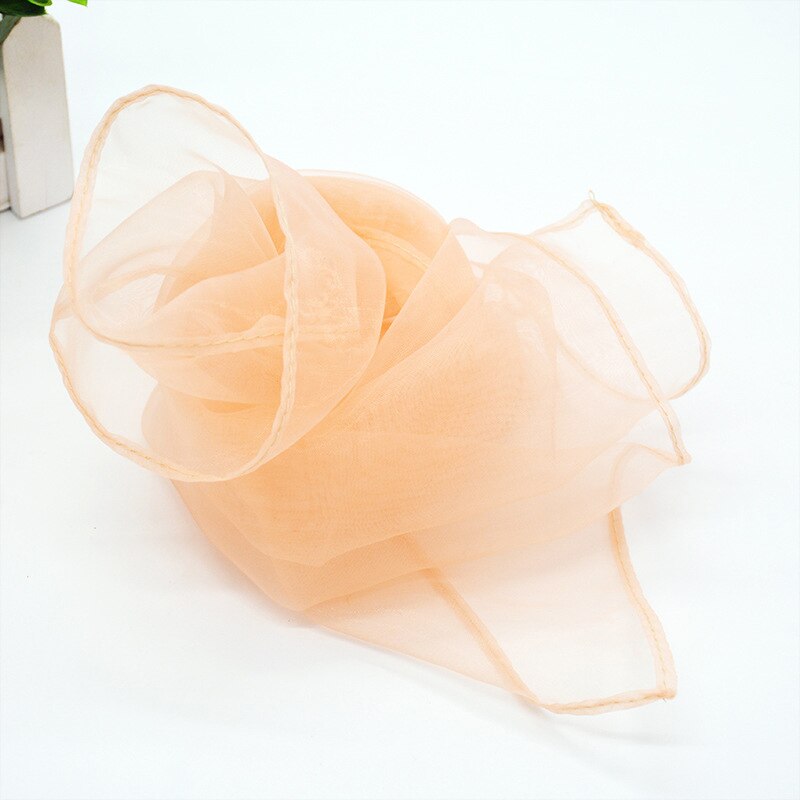 Fille Performance petits foulards danse foulards Imitation de soie petits carrés Candycolor couleur unie belle écharpe: nude