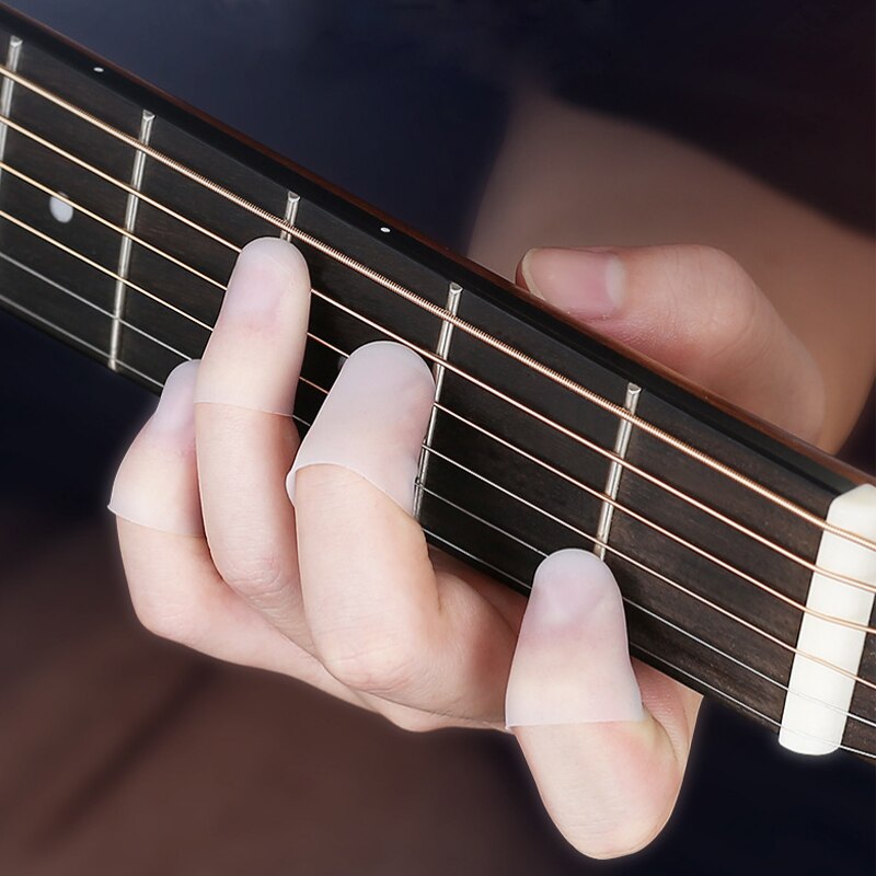 1 pc Guitar String Finger Guard Fingertip Protector Silicone Left Hand Finger Protection Press Guitar Parts Accessories S/M/L