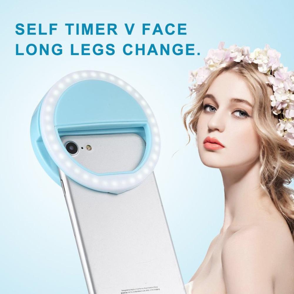 Lumière de Flash Selfie universelle à Led | Mini lampe de poche ronde Portable, objectif de lampe de remplissage de beauté