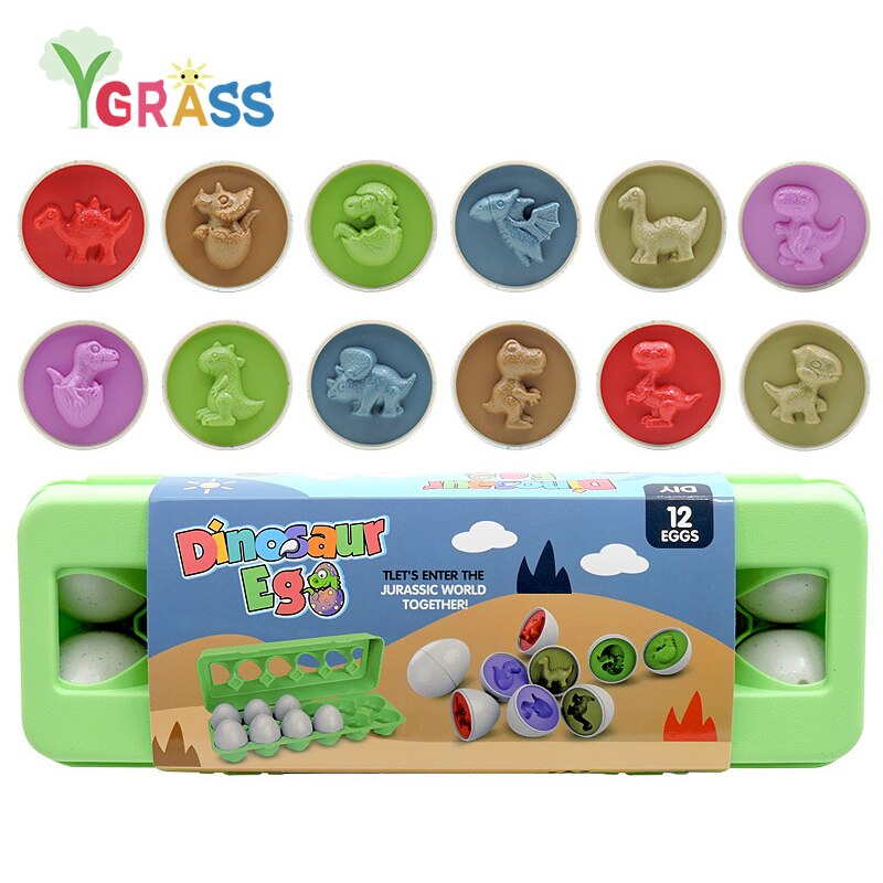 Dinosaur egg baby toy puzzle game early education matching toy learning fruit color shape sorter children toddler kids