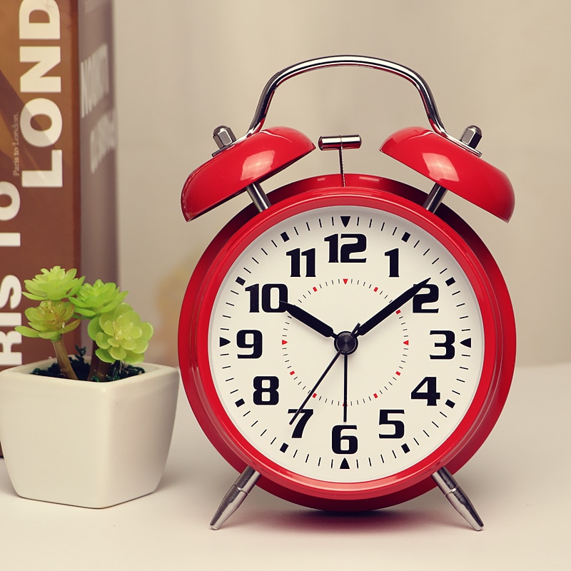 Alarm Clock Playing Bells Single-Sided Simple Modern Sleeping Wind Mechanical Copper Core Retro Old Metal Loudly Pointer