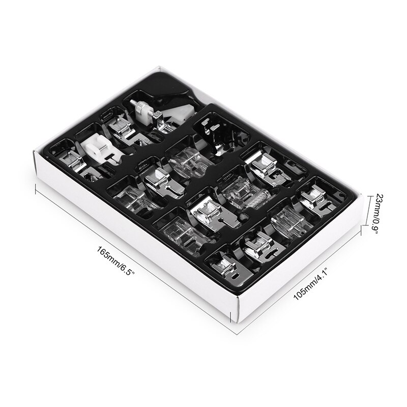 16pcs Feet Kit Set With Box Brother Singer Sewing Machine Presser Foot Janom Sewing Machines Foot Tools Accessory Sewing Tool