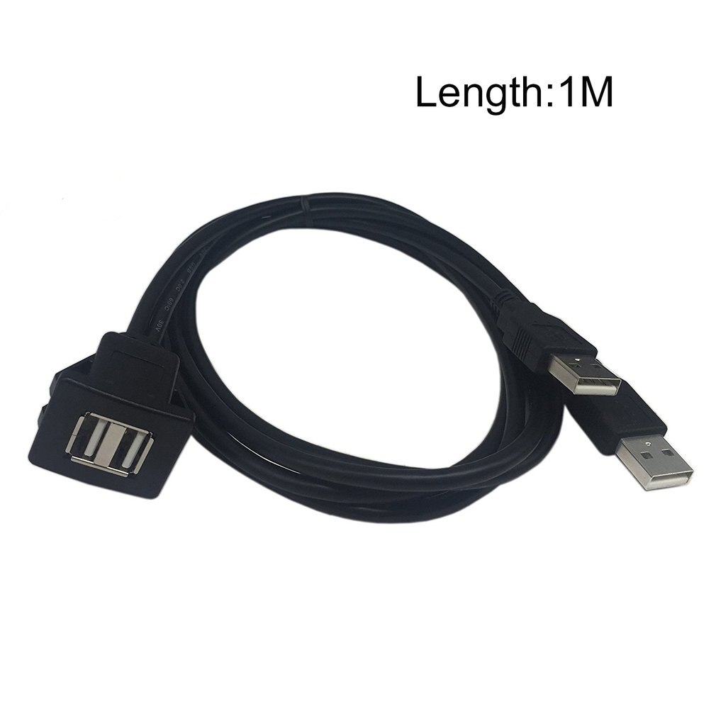 USB2.0 Flush Mount Cable 1M/2M Double/Single USB Port Extension Flush Dashboard Panel Mount Cable For Car Boat Motorcycle