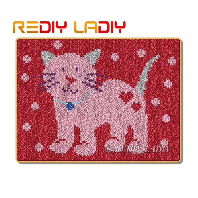 Kits de crochets à loquet, faites votre propre tapis à fleurs colorées, coussin de crochet, tapis de bricolage, fil acrylique, toile imprimée, loisirs créatifs: ZD521