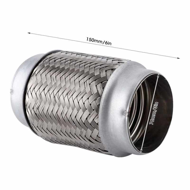 Exhaust Flange Repair flexible Pipe Auto Stainless Steel Exhaust Flexible Pipe Repairing Replacement Tube 150x76mm/6x3in