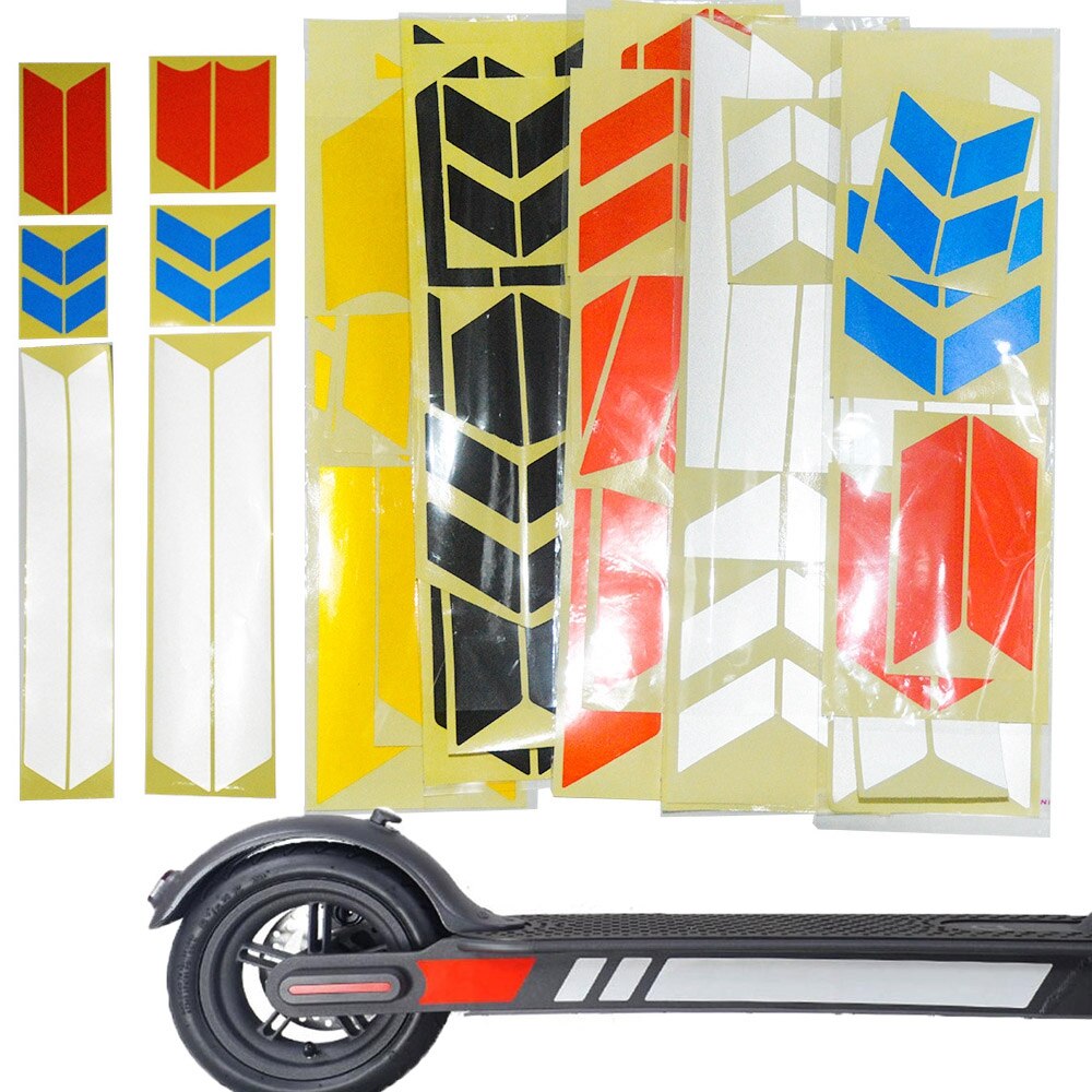 1 Set 20 Colors Reflective Styling Stickers Xiaomi Mijia M365 Night Safety Decal Skateboard Warning Strip Electric Scooter Parts