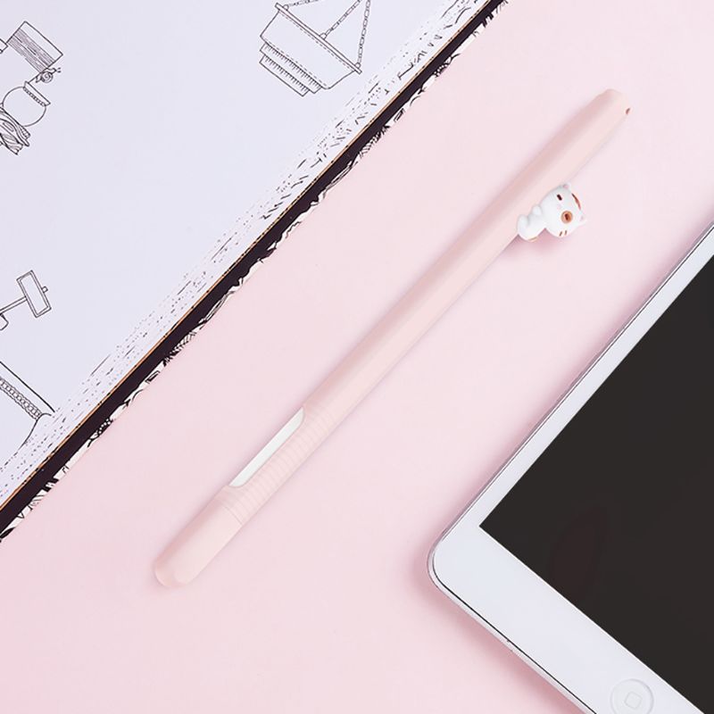 Uroczy Kot Silikonowe Etui Ochronne Pokrowiec Nakładka na Rysik Apple Pencil 2