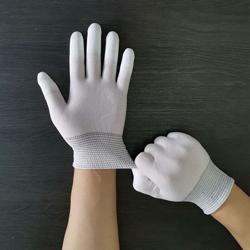 2 Stuks Antistatische Handschoenen Anti Statische Esd Elektronische Werkhandschoenen Pu Vinger Gecoat Vinger Pc Antislip Voor Vinger Bescherming