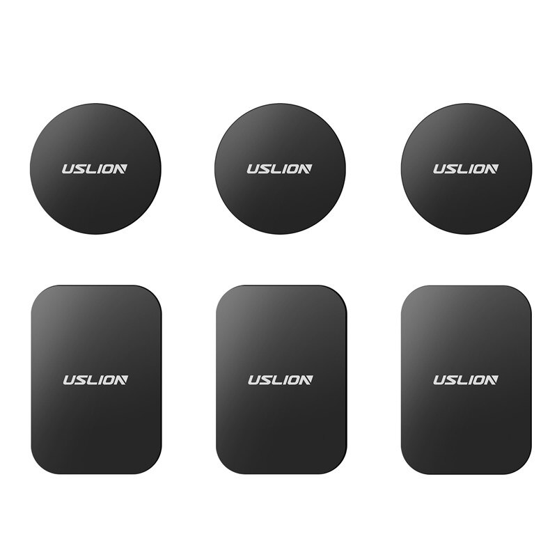 USLION Car Phone Holder Metal Plate Disk Magnet Mobile Phone Holder Metal Plate Iron Sheets Magnetic Car Phone Stand Holders: 3 Square 3 Round